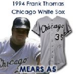 1994 Frank Thomas Chicago White Sox Signed Game Road Jersey (MEARS A5 / JSA)