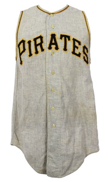1959 Lenny Levy Pittsburgh Pirates Game Worn Road Jersey Vest (MEARS LOA)