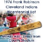 1976 Frank Robinson Cleveland Indians H&B Louisville Slugger Professional Model Game Used Bat (MEARS A10) possibly used at County Stadium on 7-31-76