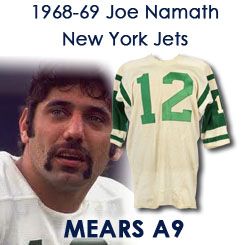 Lot Detail 1968 69 Joe Namath New York Jets Road Game Worn Jersey MEARS A9 First Super Bowl Era Jersey to Enter The Market In Over A Decade