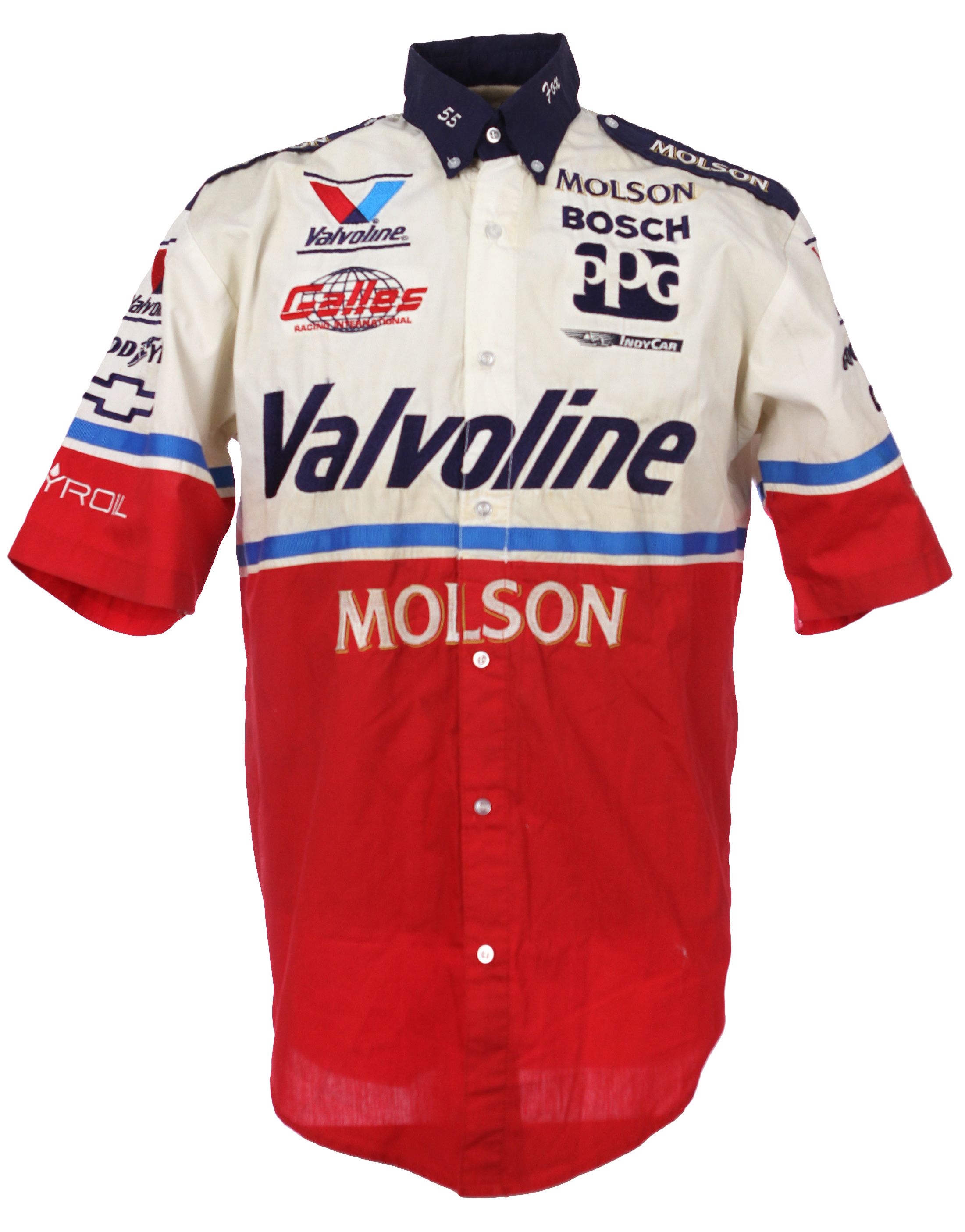 Lot Detail - 1990's circa Valvoline Racing Fox #55 Race Worn Pit Shirt ...