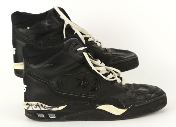 1990-92 Stojko Vrankovic Boston Celtics Signed Game Worn Converse Shoes (MEARS LOA / JSA)