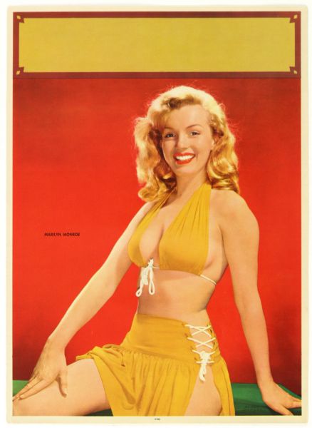 1950s Marilyn Monroe Yellow Bikini 12" x 16" Pin Up Poster