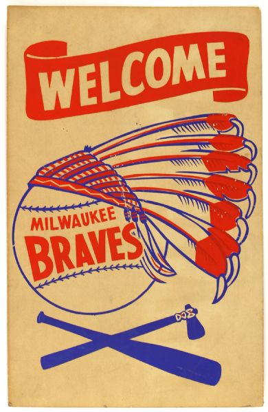 1950s Milwaukee Braves 14" x 22" Welcome Broadside