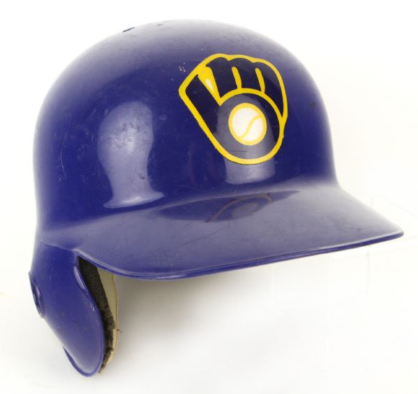 1989-90 Billy Bates Milwaukee Brewers Game Worn Batting Helmet (MEARS LOA)