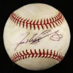 2009 Ivan Rodriguez Houston Astros Signed Spring Training Game Used OML Selig Home Run Baseball (MEARS LOA/JSA)