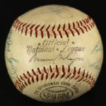 1954 Milwaukee Braves Team Signed ONL Giles Baseball w/ 14 Signatures Including Hank Aaron, Eddie Mathews & More (JSA)
