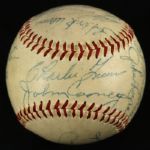 1954 Milwaukee Braves Team Signed ONL Giles Baseball w/ 14 Signatures Including Hank Aaron, Eddie Mathews & More (JSA)
