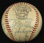 1954 Milwaukee Braves Team Signed ONL Giles Baseball w/ 14 Signatures Including Hank Aaron, Eddie Mathews & More (JSA)