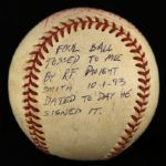 1993 (October 1) Dwight Smith Chicago Cubs Signed Jack Murphy Stadium Game Used ONL White Baseball (MEARS LOA/JSA)