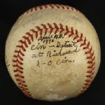 1946 (April 11) Cincinnati Reds Detroit Tigers Spring Training Game Used ONL Frick Baseball (MEARS LOA)