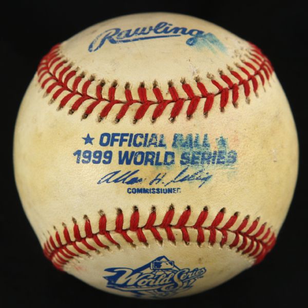 1999 New York Yankees Atlanta Braves Game Used OML Selig World Series Baseball (MEARS LOA)