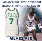 1982-83 Nate Tiny Archibald Boston Celtics Game Worn Home Jersey (MEARS A10)