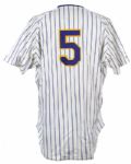 1989 George Scott Milwaukee Brewers Old Timers Game Worn Home Uniform (MEARS LOA)
