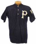 1911-13 circa Navy Blue Pinstriped P Spalding Baseball Uniform 