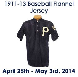 1911-13 circa Navy Blue Pinstriped "P" Spalding Baseball Uniform 