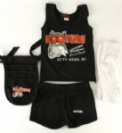 1990s Hooters Kitty Hawk Uniform w/ Tank Top, Shorts, Ticket Holder & Socks