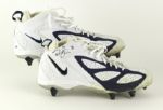 2004 (October 10) Roosevelt Colvin New England Patriots Signed Game Worn Cleats (Player LOA & PSA/DNA) Super Bowl Season