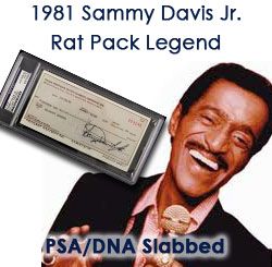 1981 Sammy Davis Jr. Signed Check (PSA/DNA Slabbed)