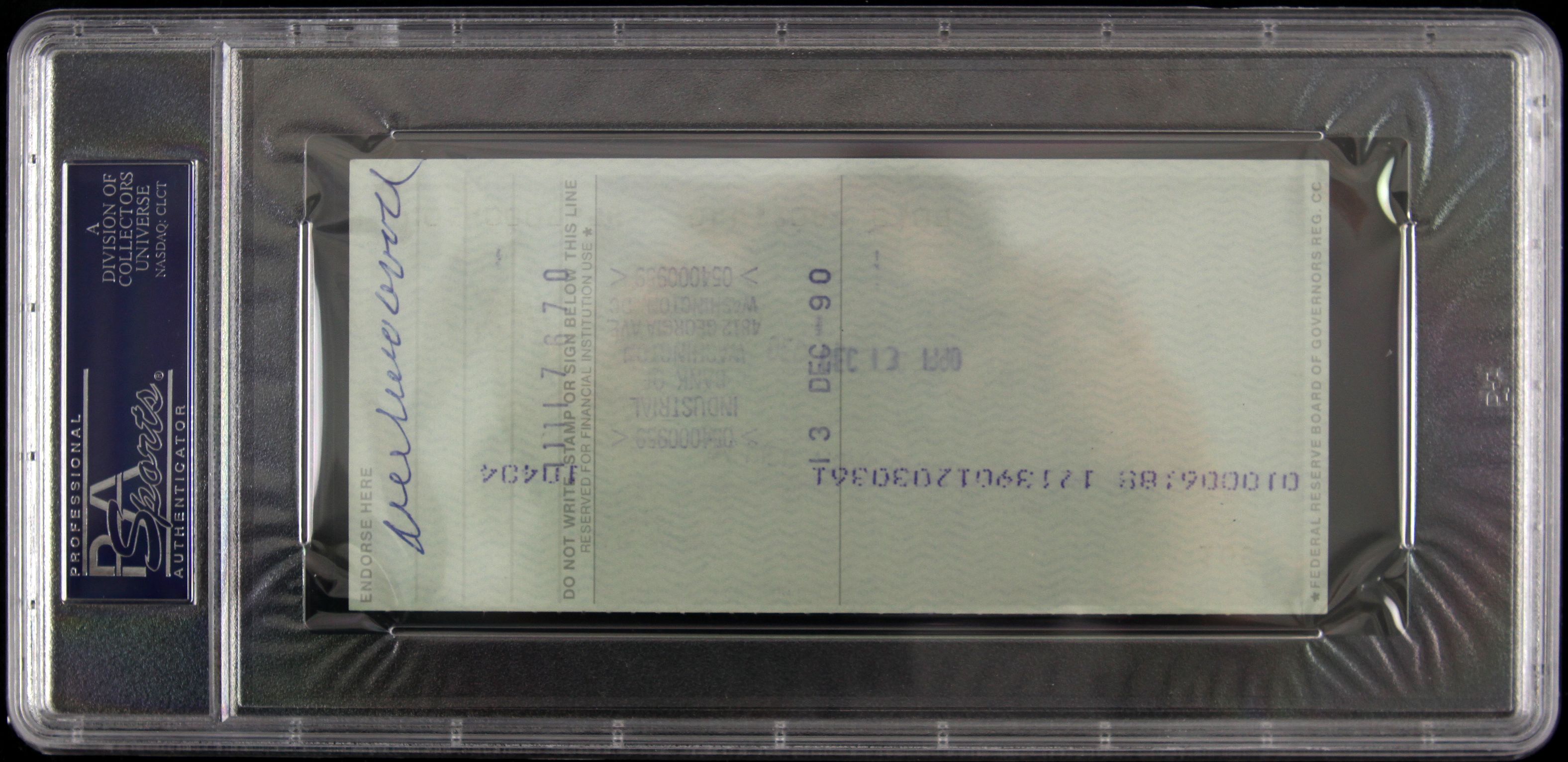 Lot Detail - 1990 Willie Wood Green Bay Packers Twice Signed Check ...