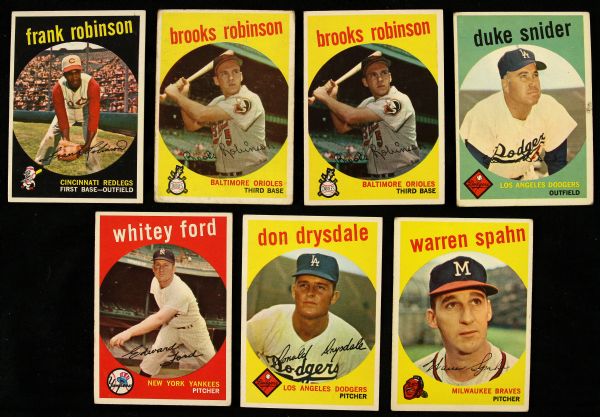 1956-60 Baseball Card Star Cards - Mantle Koufax Berra Drysdale Killebrew - (Lot of 19)