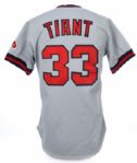 1982 Luis Tiant California Angels Game Worn Road Uniform (MEARS A10)