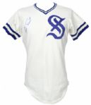 1974-78 circa Santurce Crabbers Game Worn Home Uniform signed/loosely atrributed to Luis Tiant (MEARS LOA/JSA) Puerto Rican Winter League