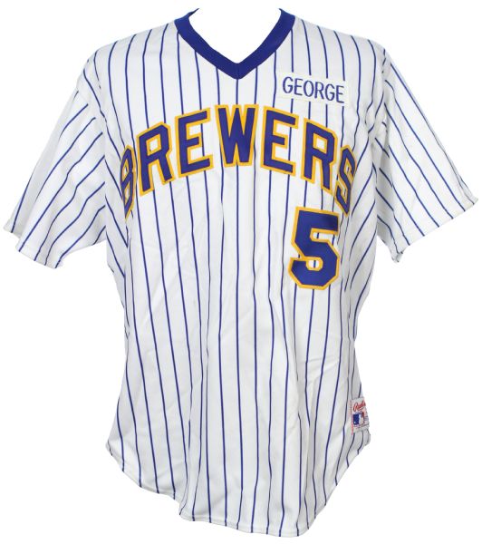 Lot Detail - 1988-89 George Scott Milwaukee Brewers Old Timers Game Worn  Home Uniform (MEARS LOA)
