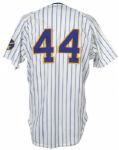 1988-89 Hank Aaron Milwaukee Brewers Old Timers Game Worn Home Uniform (MEARS LOA)