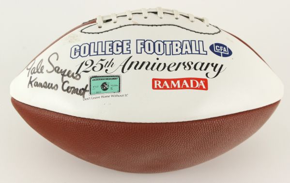1994 Gale Sayers Chicago Bears Kansas Signed College Football 125th Anniversary w/ Kansas Comet Inscription (JSA)