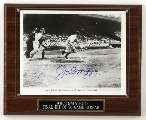 1941 circa Joe DiMaggio Signed New York Yankees 8" x 10" Last Hit of Hitting Streak B/W Photo (JSA)