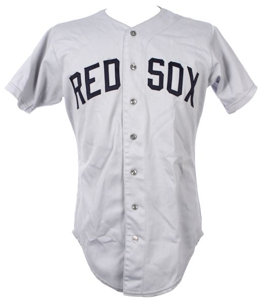 1985-86 Ellis Burks New Britain Red Sox Game Worn Road Jersey (MEARS LOA)