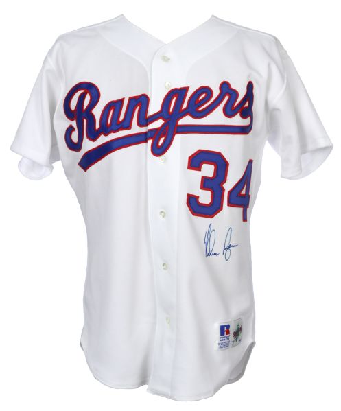 1990s Nolan Ryan Texas Rangers Signed Home Jersey (JSA)