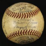 1953 Milwaukee Braves Signed ONL Giles Baseball w/ 23 Signatures including Mathews, Grim, Adcock, Sisti, etc (JSA) 
