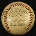 1953 Milwaukee Braves Signed ONL Giles Baseball w/ 23 Signatures including Mathews, Grim, Adcock, Sisti, etc (JSA) 