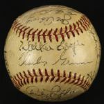 1953 Milwaukee Braves Signed ONL Giles Baseball w/ 23 Signatures including Mathews, Grim, Adcock, Sisti, etc (JSA) 