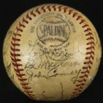 1953 Milwaukee Braves Signed ONL Giles Baseball w/ 23 Signatures including Mathews, Grim, Adcock, Sisti, etc (JSA) 