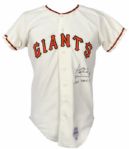 1973 Juan Marichal San Francisco Giants Signed & Inscribed Game Worn Home Jersey (MEARS LOA/JSA)