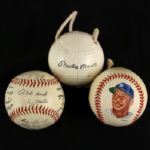 1960s-90s Mickey Mantle New York Yankees Novelty Baseball Collection (Lot of 3)