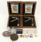 1990s Mickey Mantle New York Yankees Collection w/ Mantle Zippo Knife Set Pins (Lot of 12)