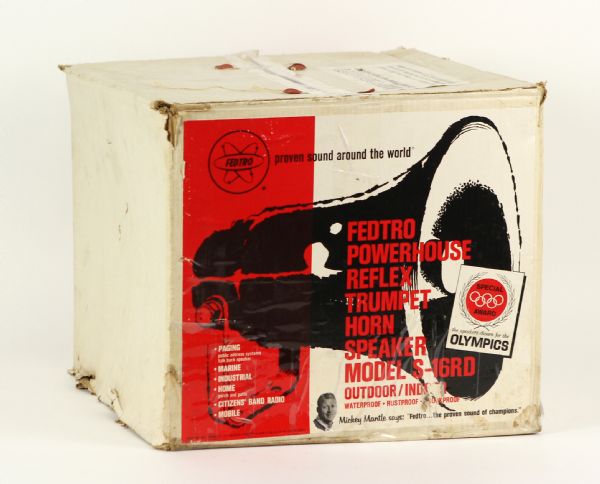 1964 Mickey Mantle Endorsed Fedtro Powerhouse Reflex Trumpet Horn Speaker Model S-RD w/ Original Box