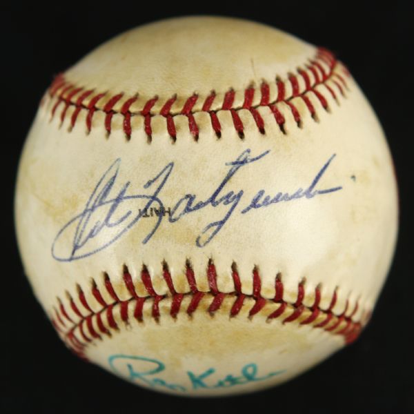 1983 Carl Yastrzemski Ron Kittle All-Star Game Signed OML Rawlings Kuhn  Baseball (JSA)