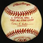 1983 Carl Yastrzemski Ron Kittle All-Star Game Signed OML Rawlings Kuhn  Baseball (JSA)