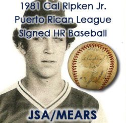 1981 Cal Ripken Jr. Puerto Rican League Signed Home Run Baseball (MEARS LOA/JSA)