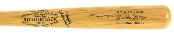 1980s Willie Mays New York Giants Signed Adirondack Bat (JSA)