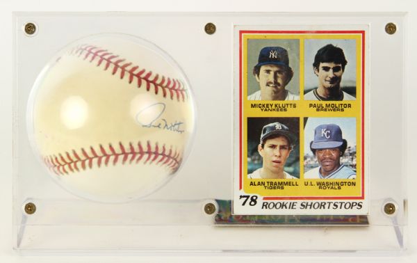 1993 Paul Molitor Toronto Blue Jays Signed Official World Series BaseBall and 1978 Topps Rookie Card (JSA)