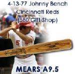 1977 (4-13-77) Johnny Bench Cincinnati Reds H&B Louisville Slugger Professional Model Game Used Bat (MEARS A9.5) - "From 580 Gift Shop"