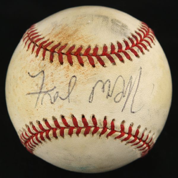 1994-99 Fred McGriff Tampa Bay Rays Signed Game Used Baseball (JSA)