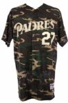 2001-02 Bubba Trammell San Diego Padres Jungle Camouflage Jersey (MEARS LOA)