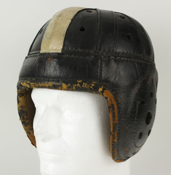1930s circa Spalding Game Worn Football Helmet w/ 8 Strap Suspension System